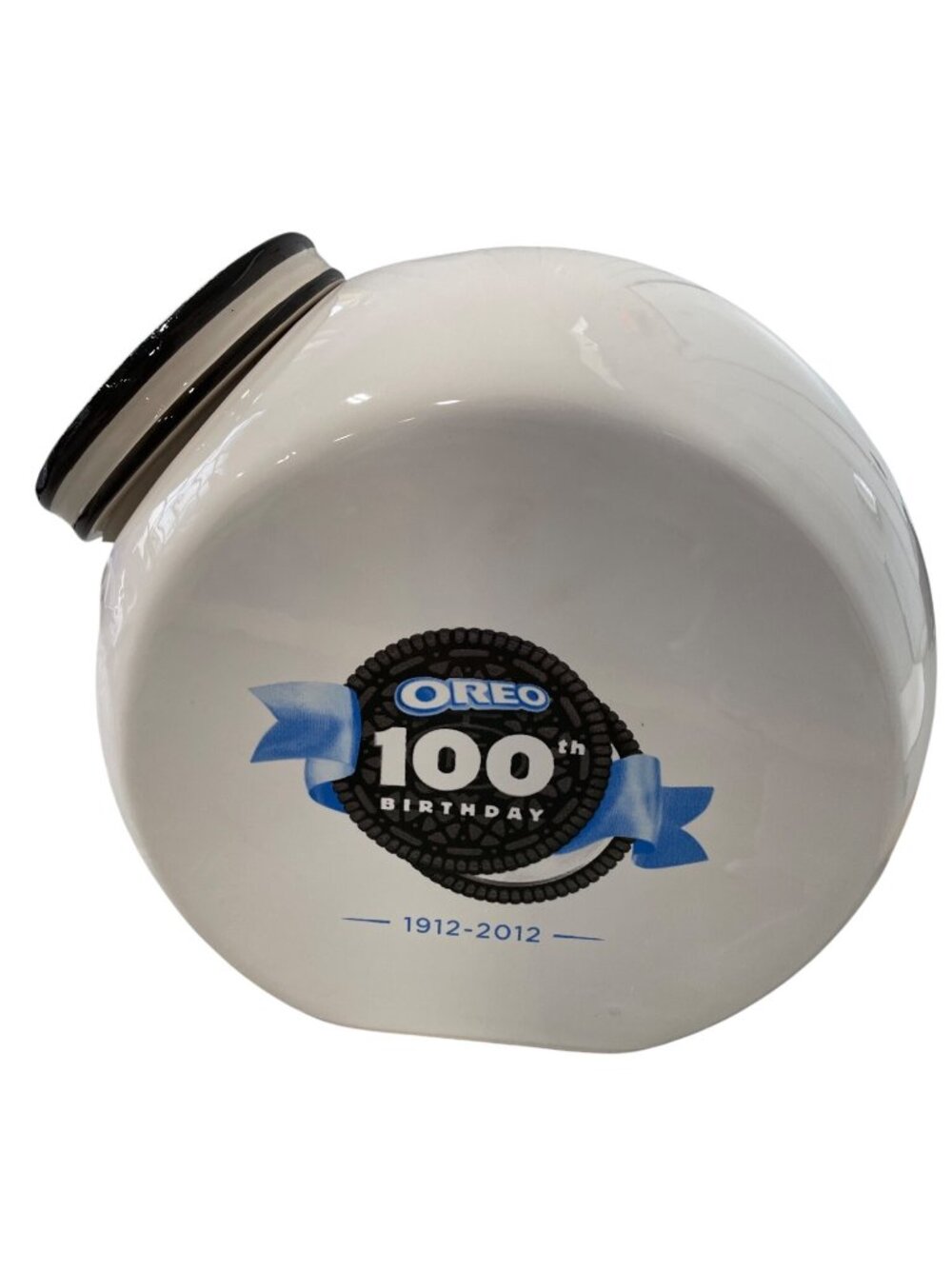 Kraft Oreo 100th Birthday Ceramic Cookie Jar 1912-2012 White Black Collectible